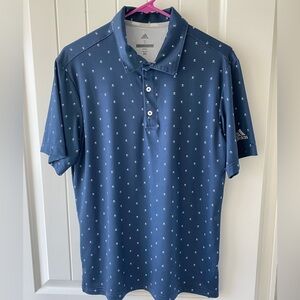 Adidas Men's Navy Polo with Subtle Pattern